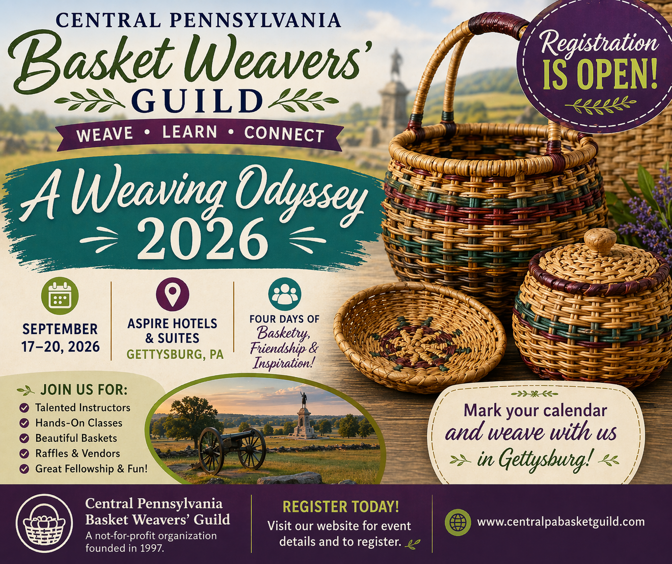 A Weaving Odyssey 2026 in Gettysburg, Pennsylvania